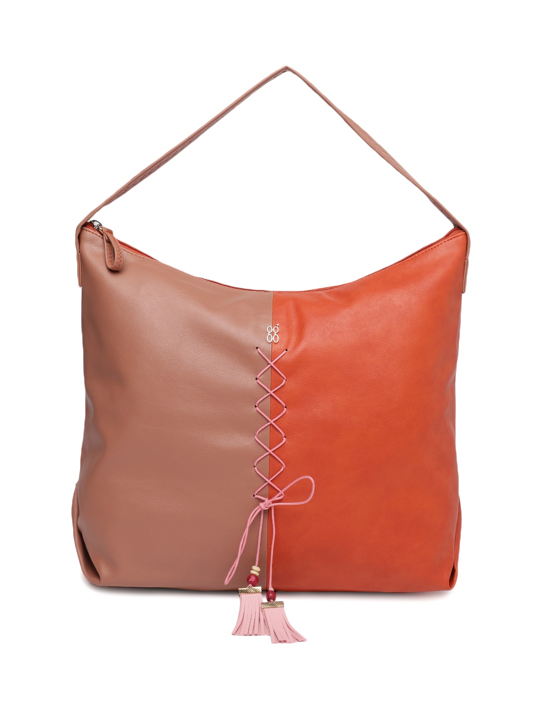 

Baggit Orange & Pink Colourblocked Hobo Bag