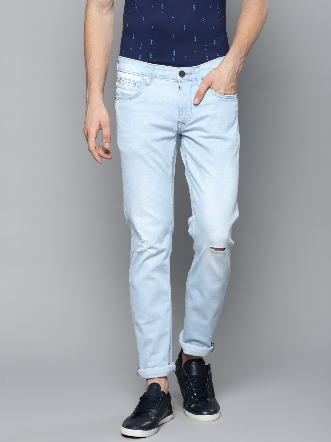 

Louis Philippe Jeans Men Blue Slim Fit Low-Rise Clean Look Stretchable Jeans