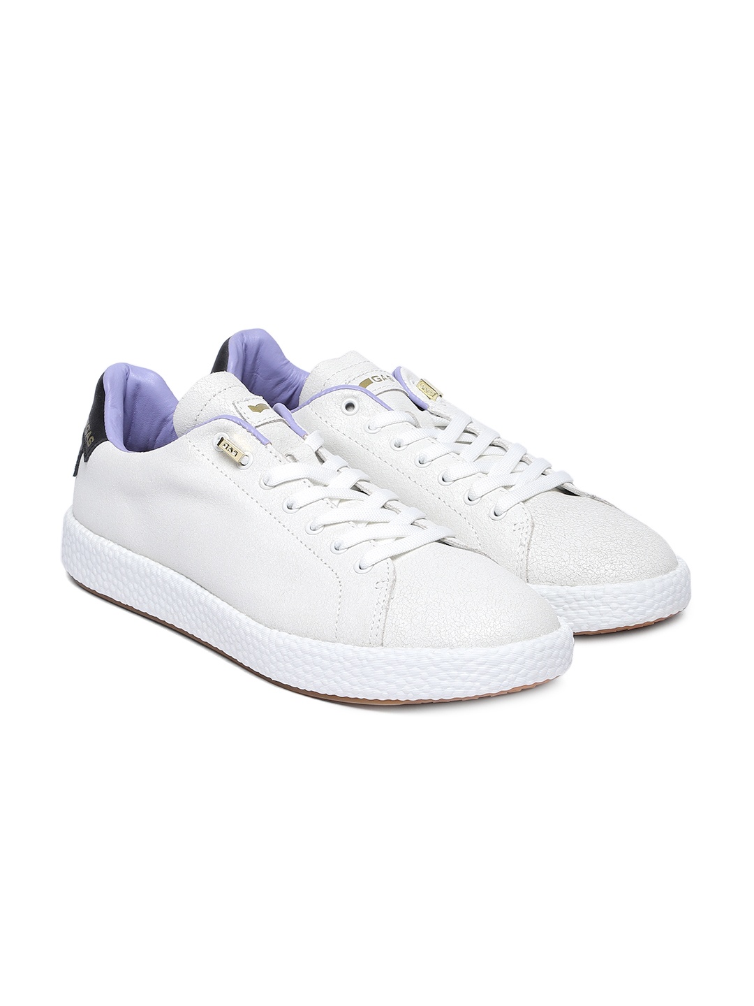 

GAS Men White Leather Sneakers