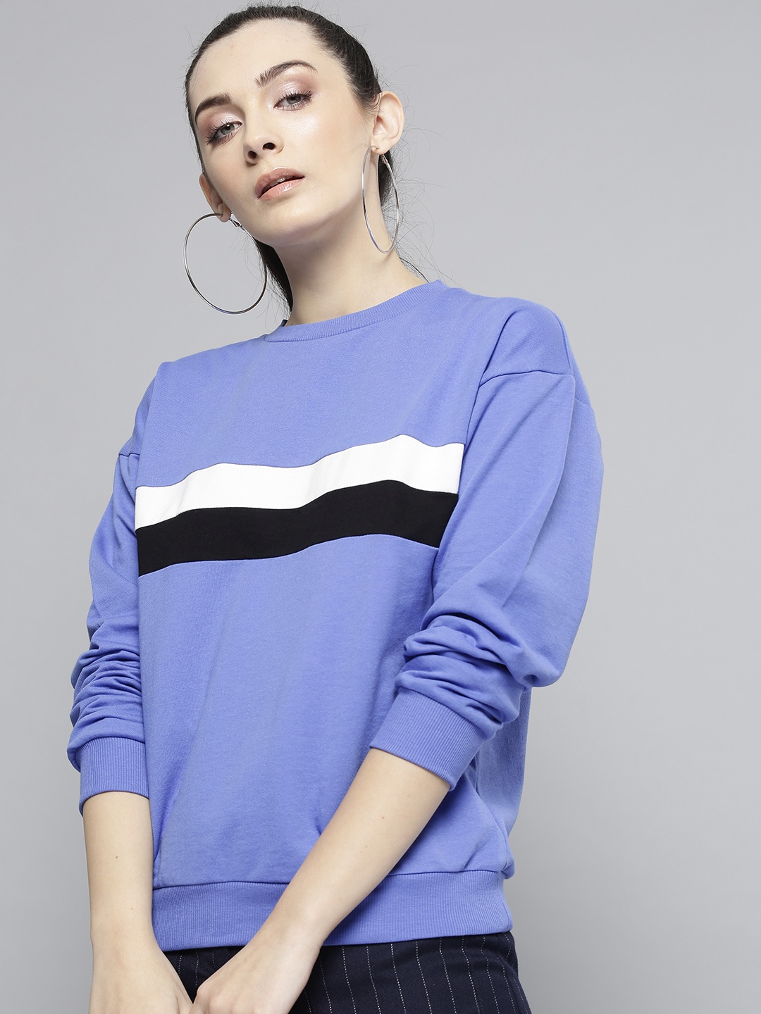 

Harpa Women Blue Solid Sweatshirt
