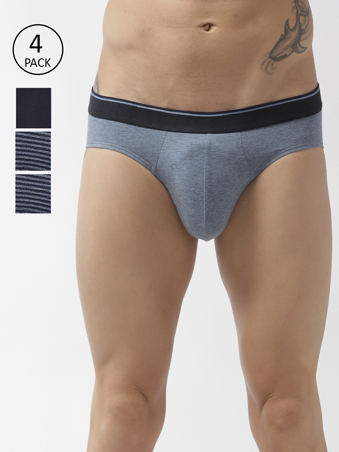 

Marks & Spencer Men Pack of 4 Blue Striped Briefs T142606SDENIM MIX