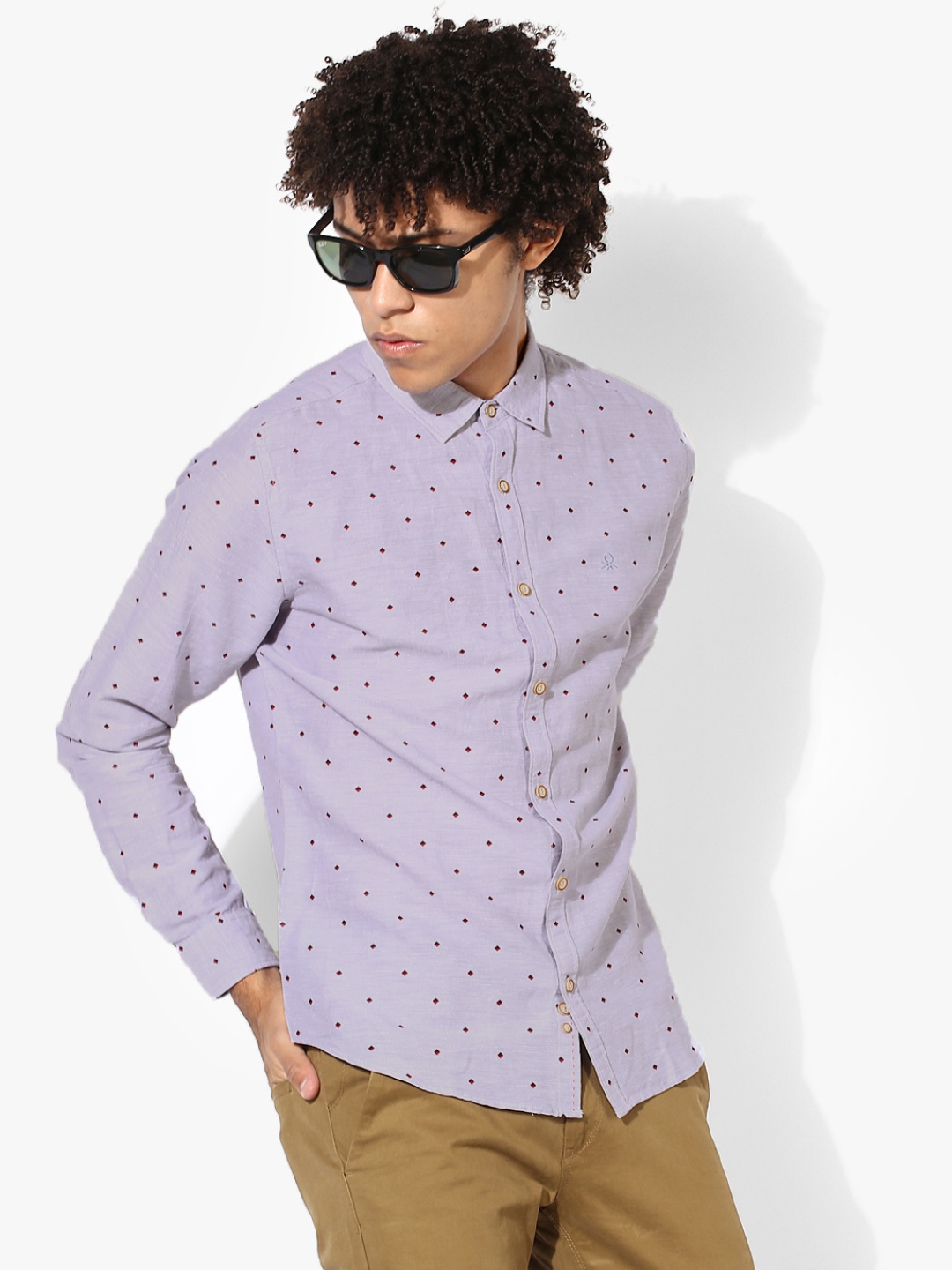 

Grey Printed Slim Fit Casual Shirt