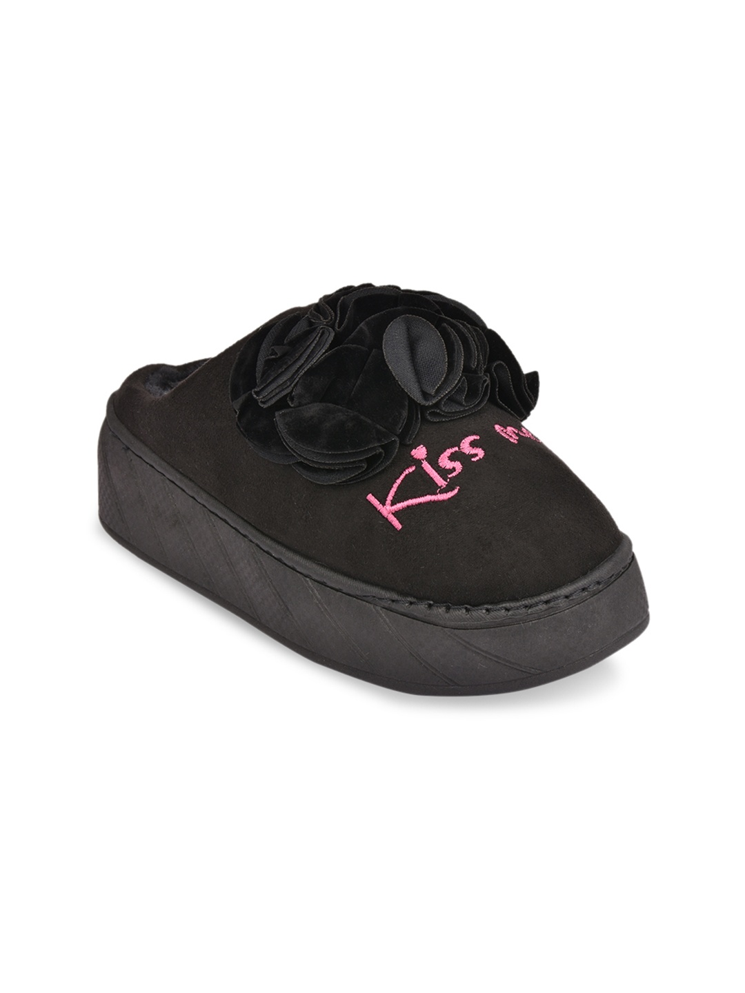 

Shoetopia Women Black Suede Slip-On Sneakers
