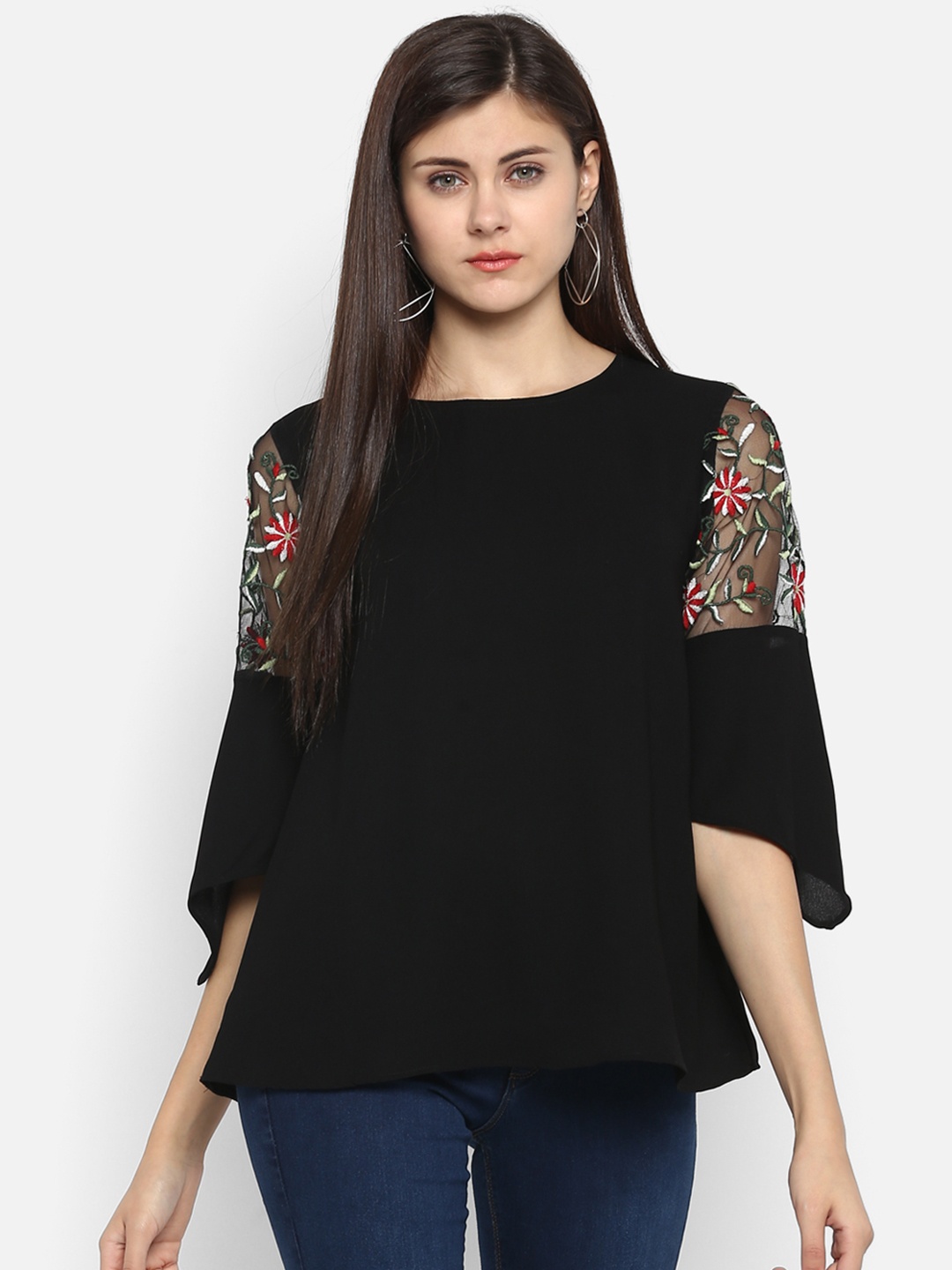 

Antheaa Women Black Embellished Top