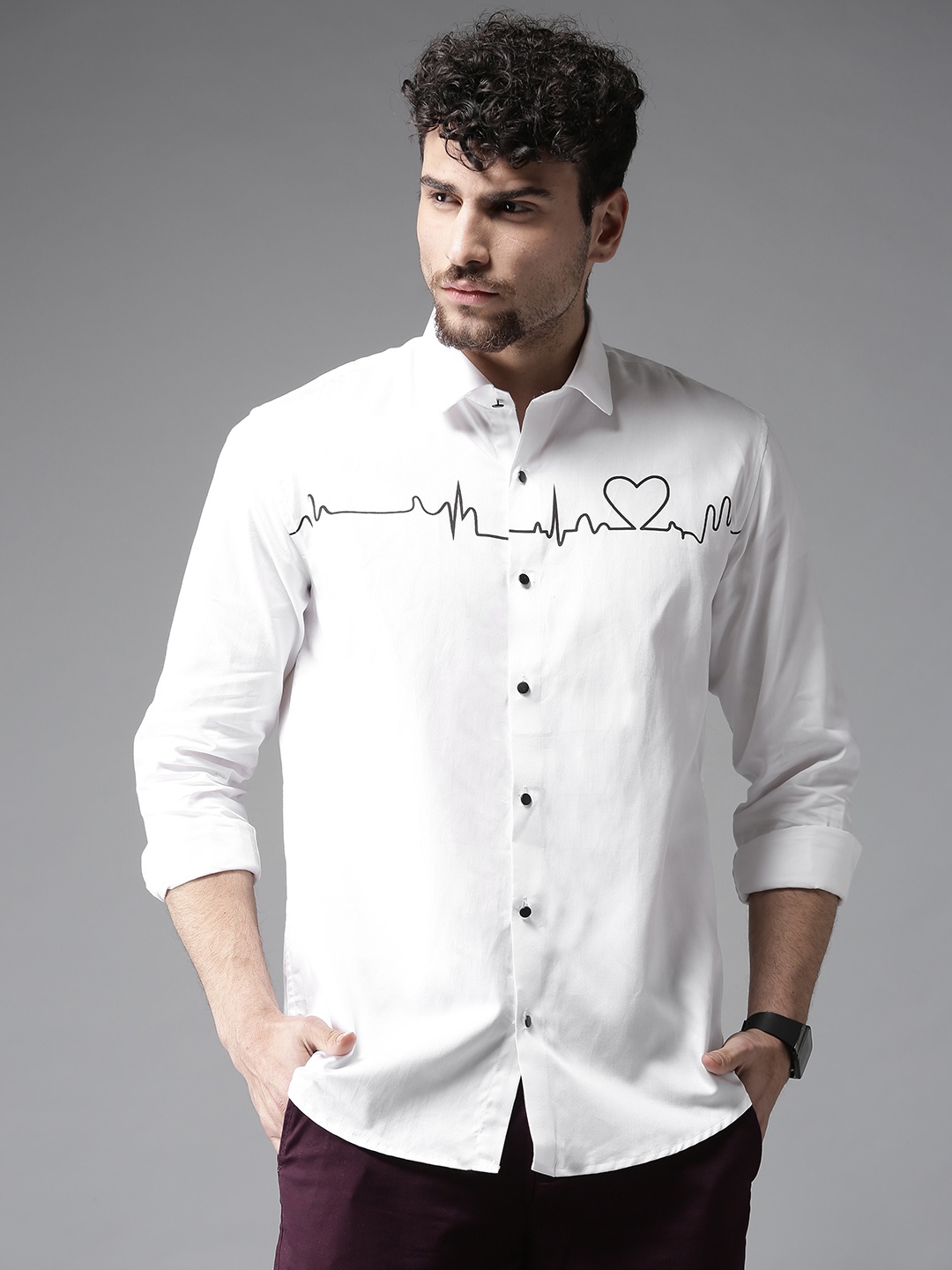 

DENNISON Men White Smart Slim Fit Solid Casual Shirt