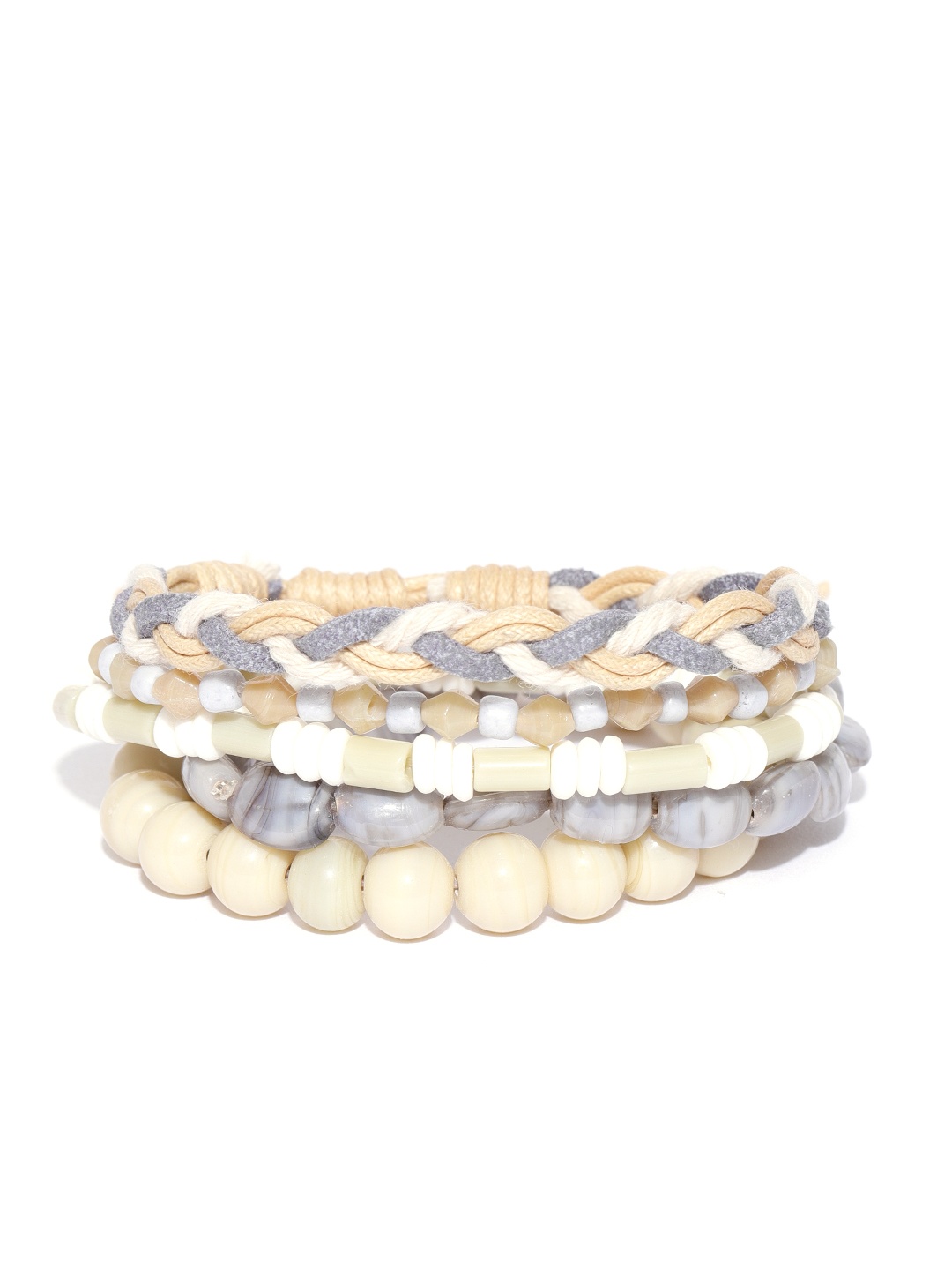 

Blueberry Men Set of 5 Bracelets, Cream