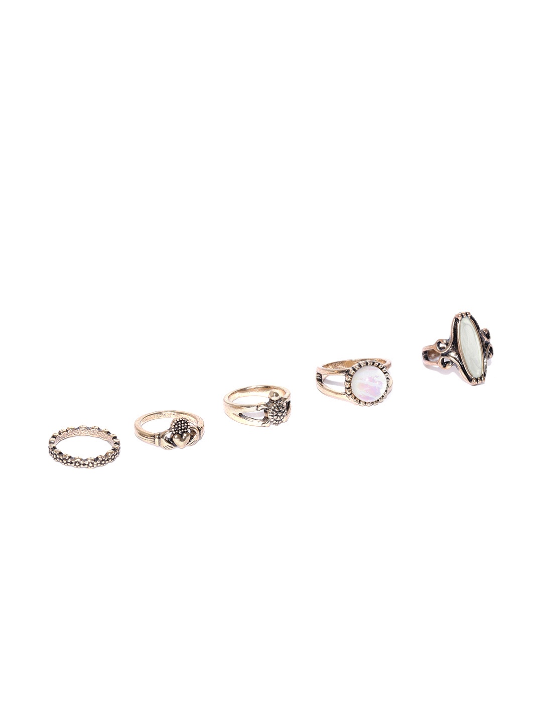 

Blueberry Women Set of 5 Gold-Plated Finger Rings
