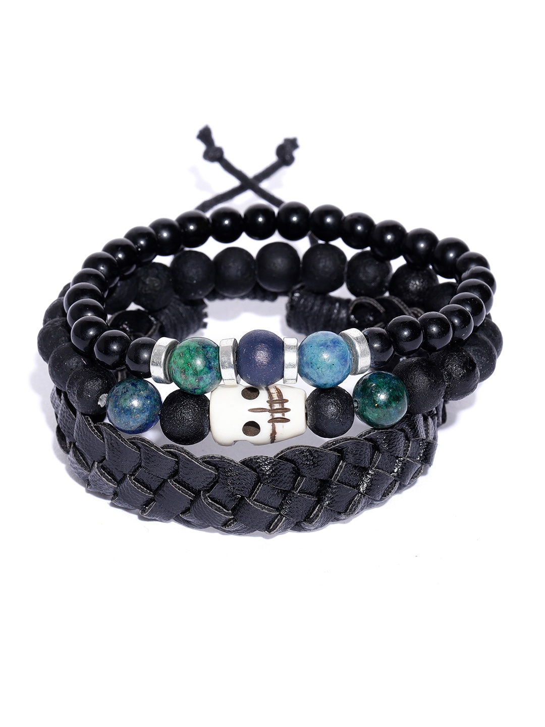 

Blueberry Men Set of 3 Black Bracelets