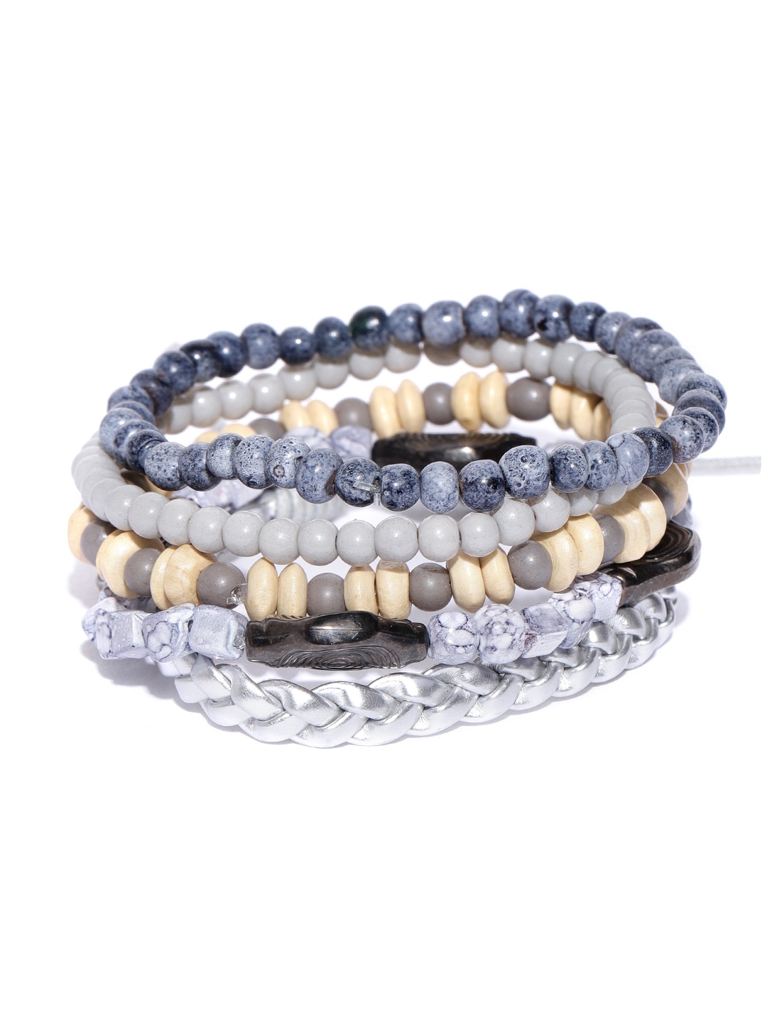 

Blueberry Men Set of 5 Bracelets, Grey