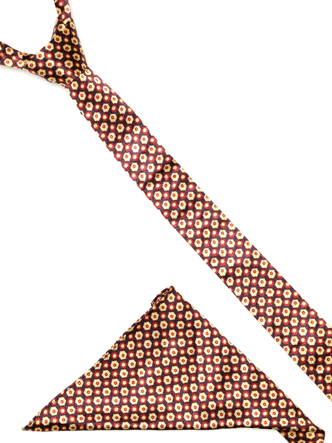 

Blueberry Men Black & Yellow Printed Tie & Pocket Square