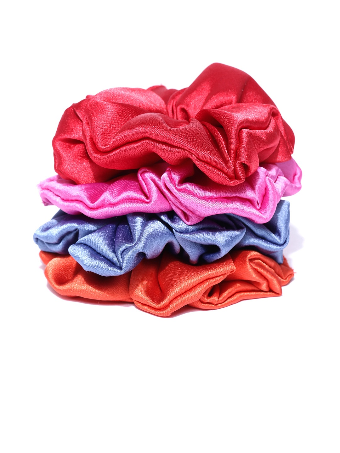 Blueberry Women Set of 4 Scrunchies, Red