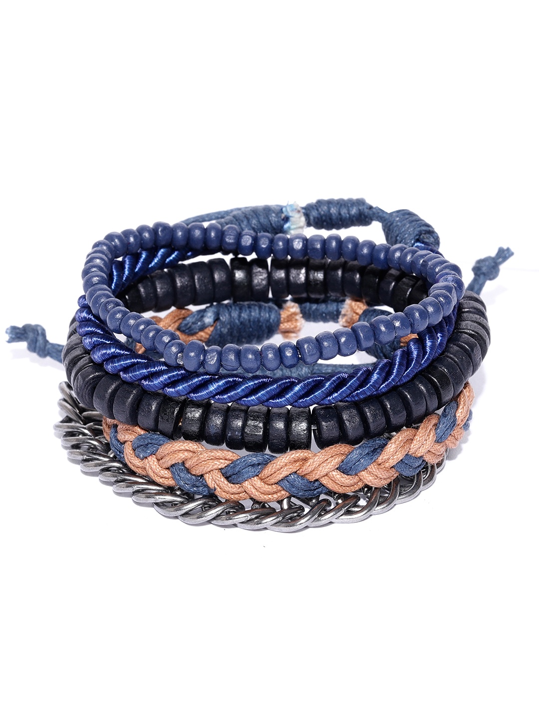Blueberry Men Set of 5 Bracelets, Blue