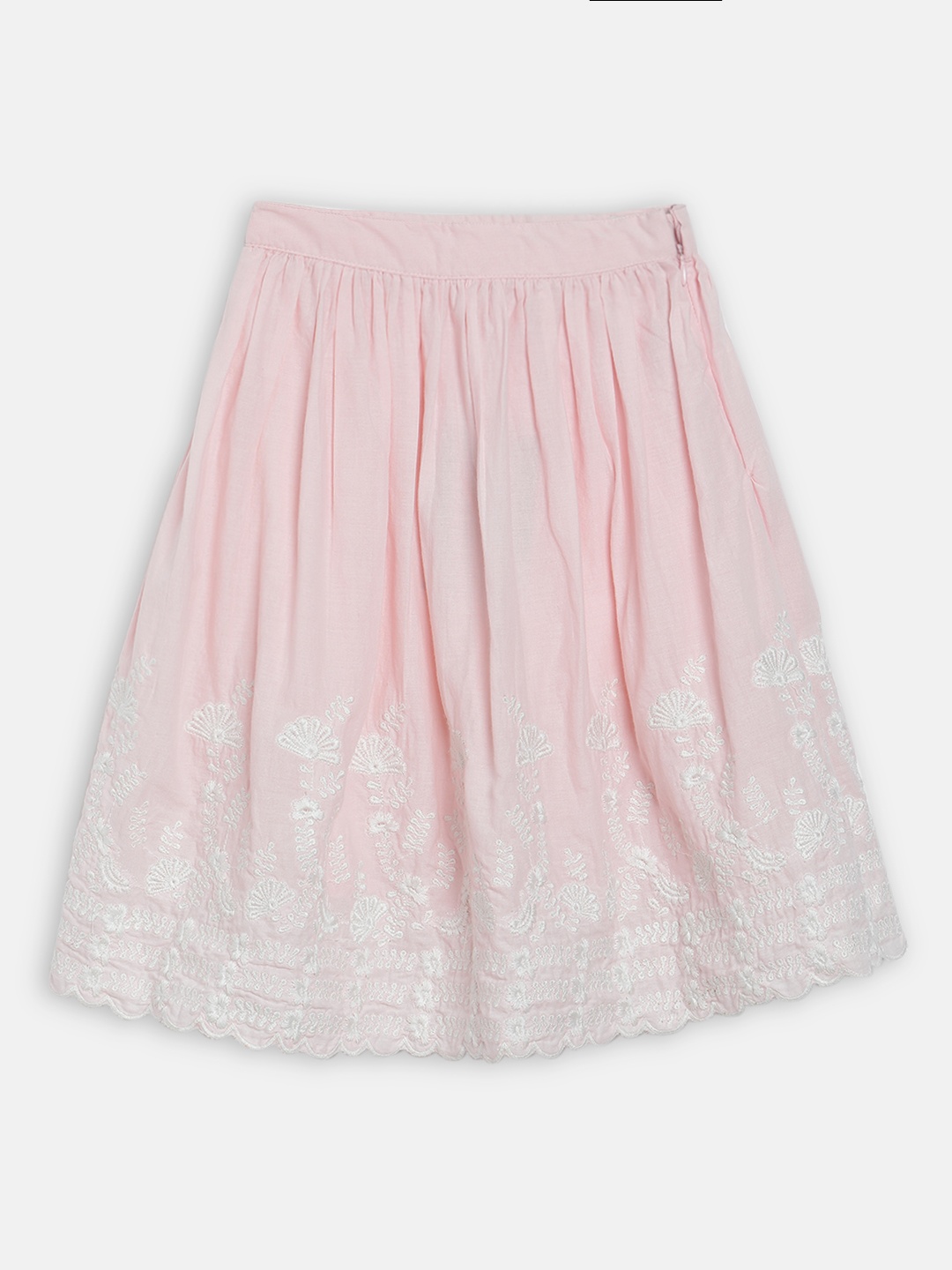 

ELLE Girls Pink & White Embroidered Flared Skirt