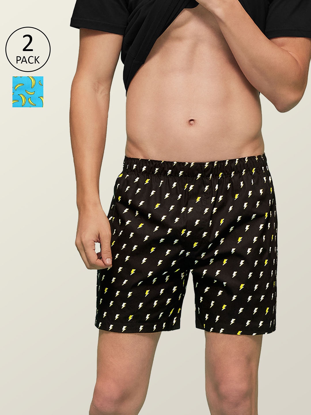

XYXX Men Printed Pack of 2 Remix Pure Cotton Boxer XYBOX2PCKN89, Multi