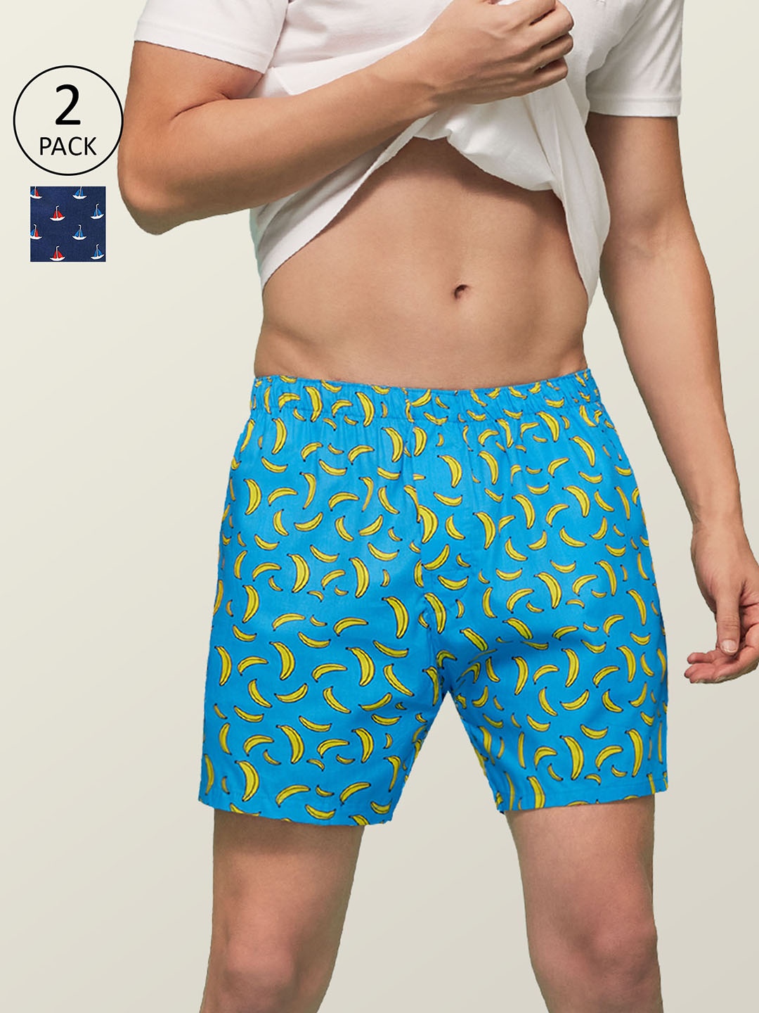 

XYXX Men Super Combed Cotton Printed Pack of 2 Remix Boxer XYBOX2PCKN88, Blue