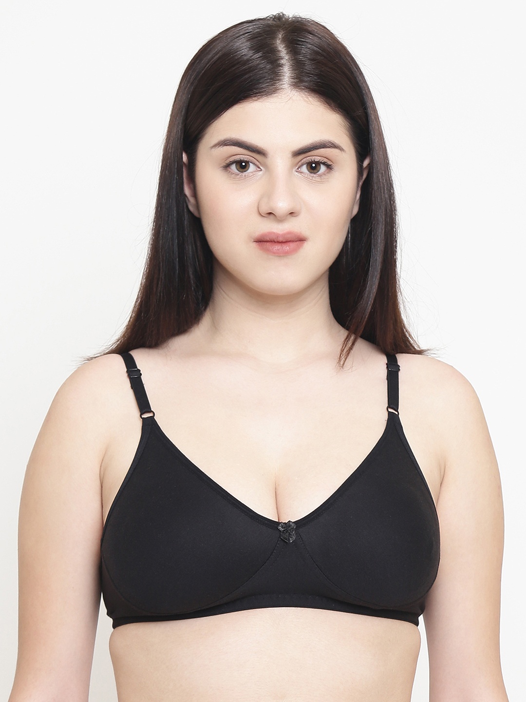 

Leading Lady Black Solid Non-Wired Non Padded Everyday Bra cool-blk