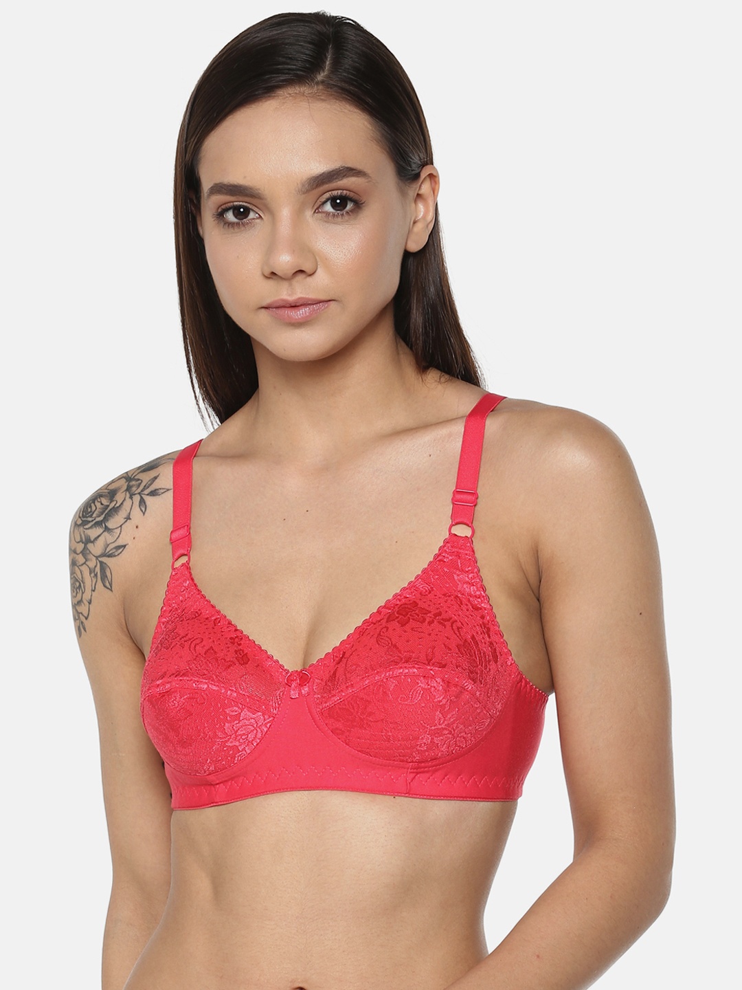 

Leading Lady Nancy Pink Lace Non-Wired Non Padded T-shirt Bra