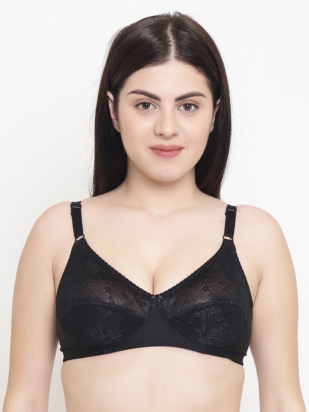 

Leading Lady Black Lace Non-Wired Non Padded Everyday Bra nancy-blk-40B