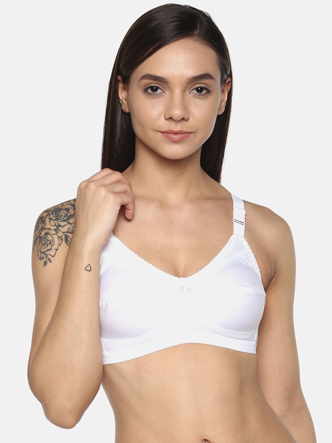 

Leading Lady Concent White Solid Non-Wired Non Padded T-shirt Bra