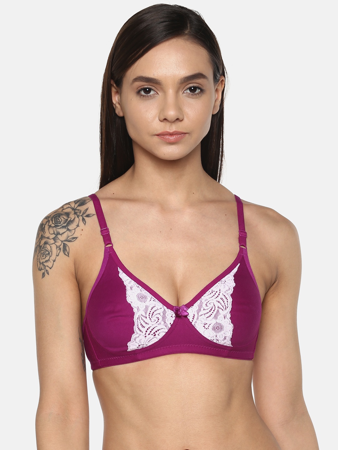 

Leading Lady jenny Purple Solid Non-Wired Non Padded T-shirt Bra