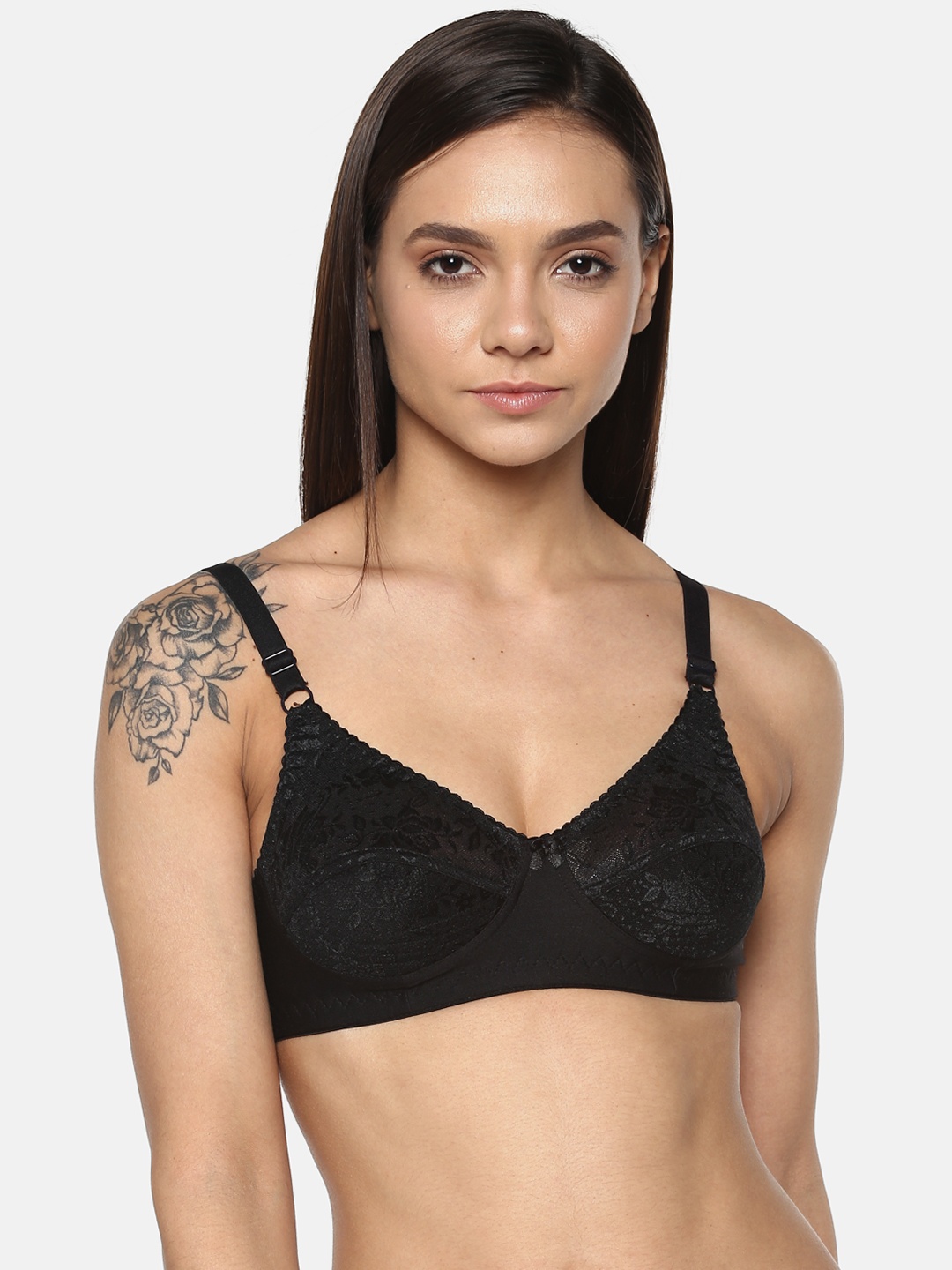 

Leading Lady Nancy Black Lace Non-Wired Non Padded T-shirt Bra