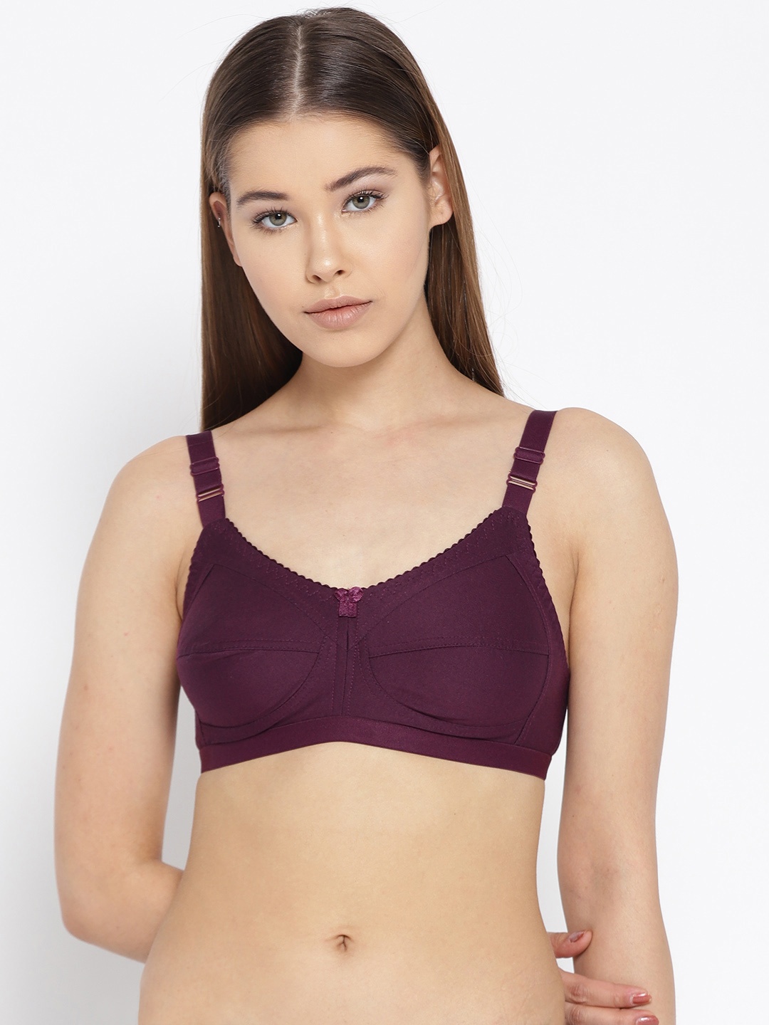 

Leading Lady Concent Purple Solid Non-Wired Non Padded T-shirt Bra