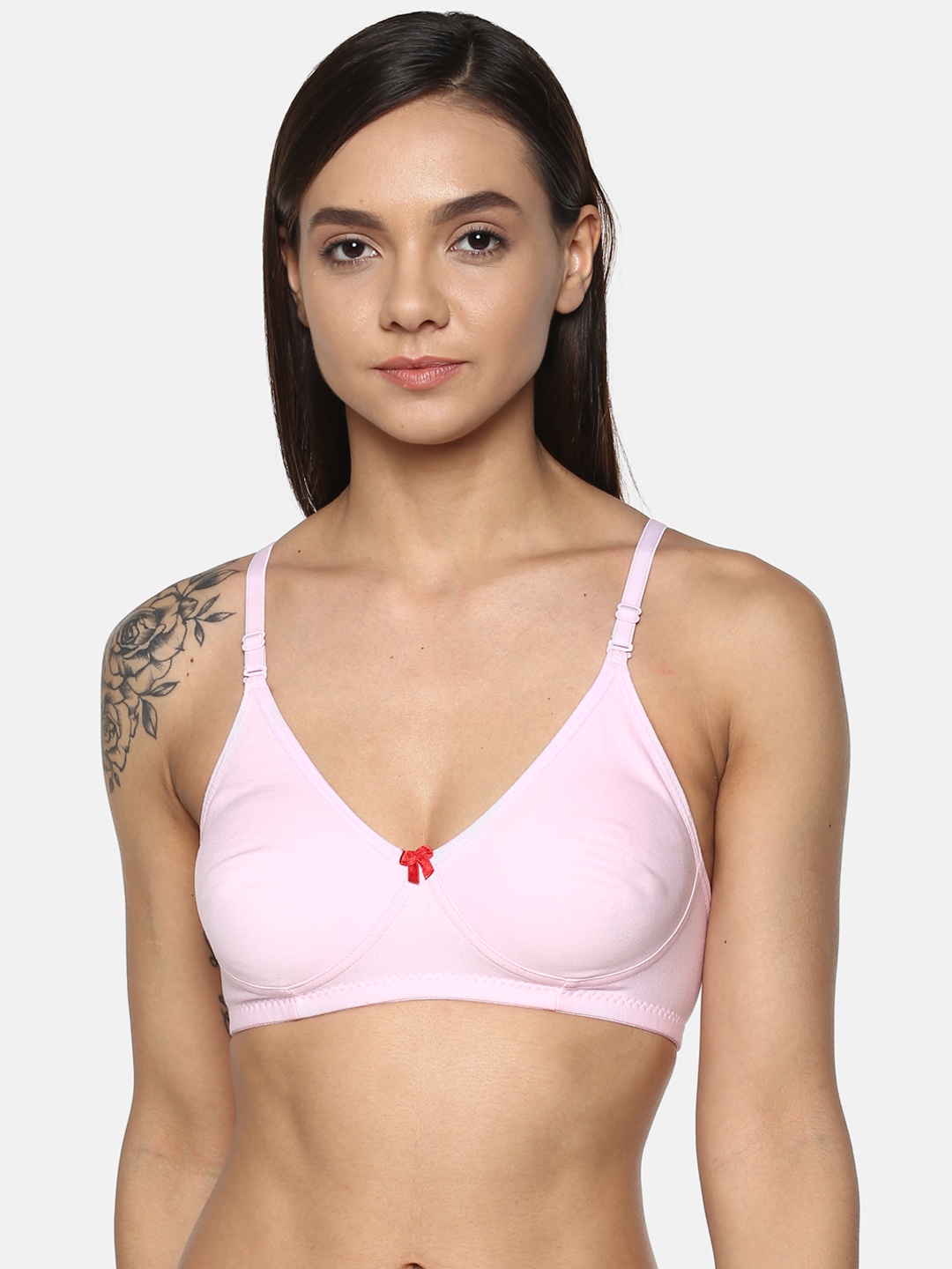 

Leading Lady cool Pink Solid Non-Wired Non Padded T-shirt Bra