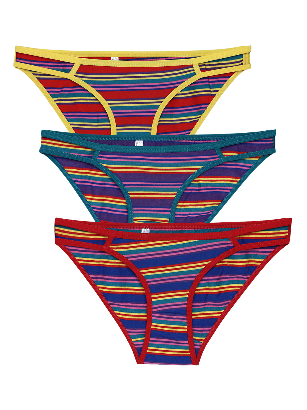 

Leading Lady Girls Pack of 3 Assorted Printed Hipster Briefs T-stripes-kid