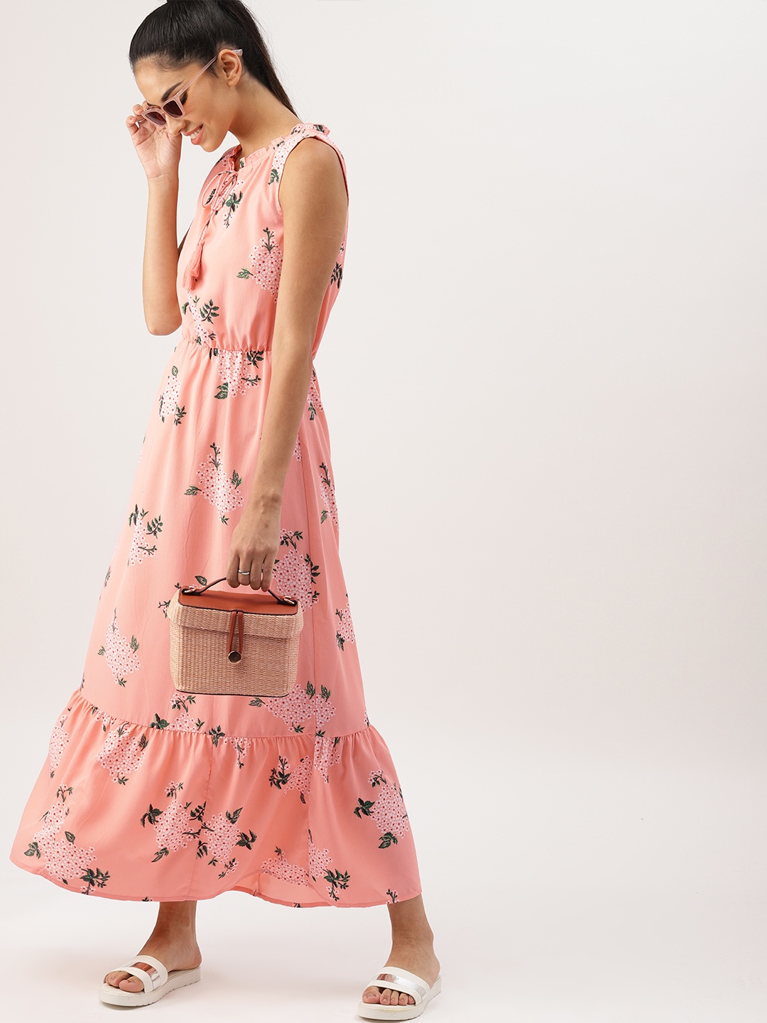 

DressBerry Women Pink Printed Maxi Dress