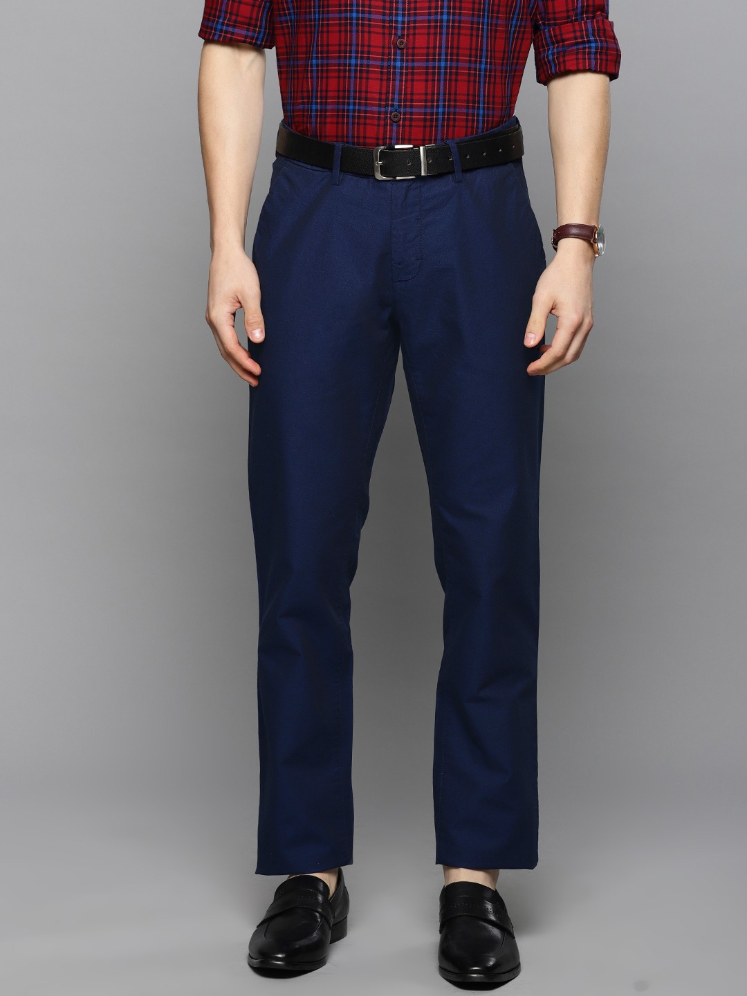 

Louis Philippe Sport Men Navy Blue Slim Fit Solid Regular Trousers