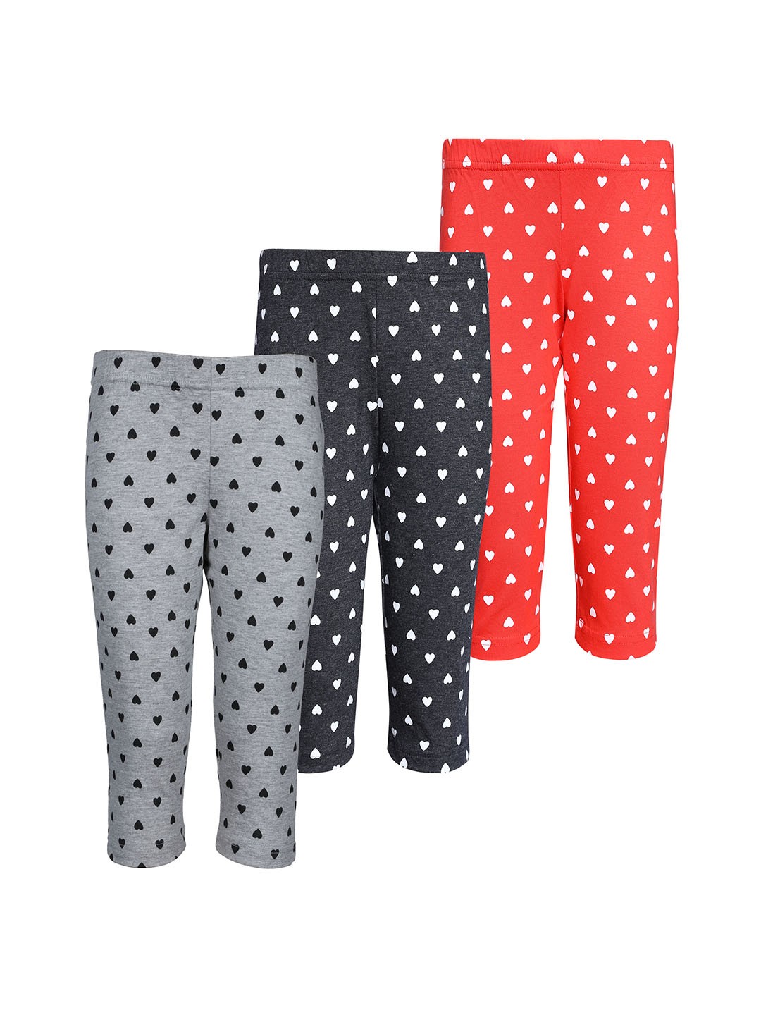

minnow Girls Pack Of 3 Printed Regular Fit Capris, Red