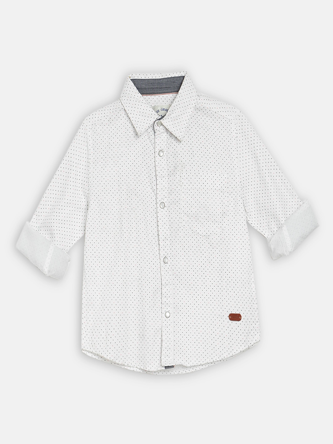 

Blue Giraffe Boys Blue Regular Fit Printed Casual Shirt