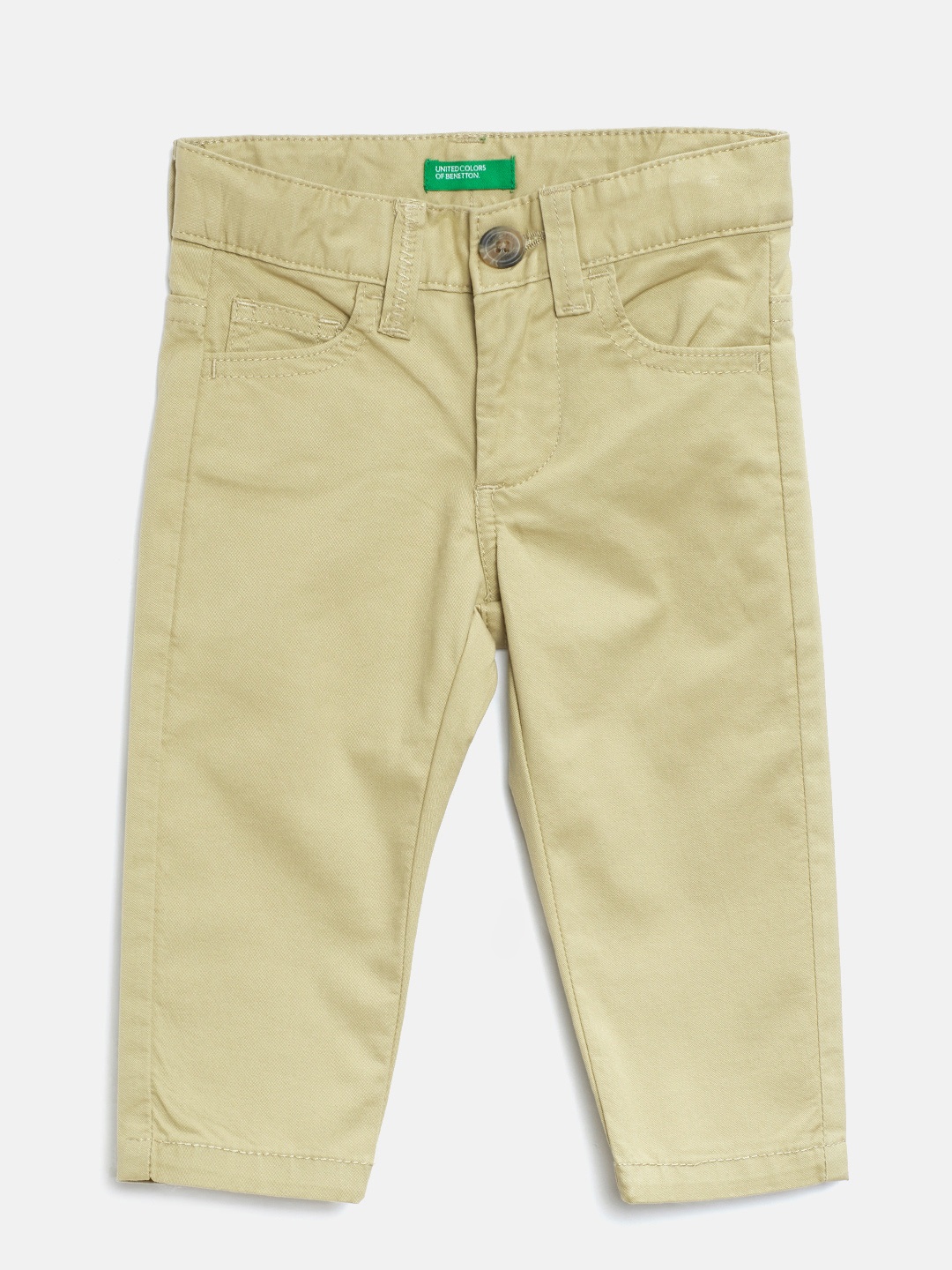 

United Colors of Benetton Boys Khaki Regular Fit Solid Trousers