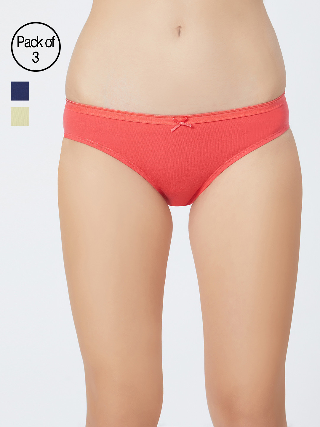 

Soie Women Pack Of 3 Bikini Briefs 3BF-14PACK 2, Coral