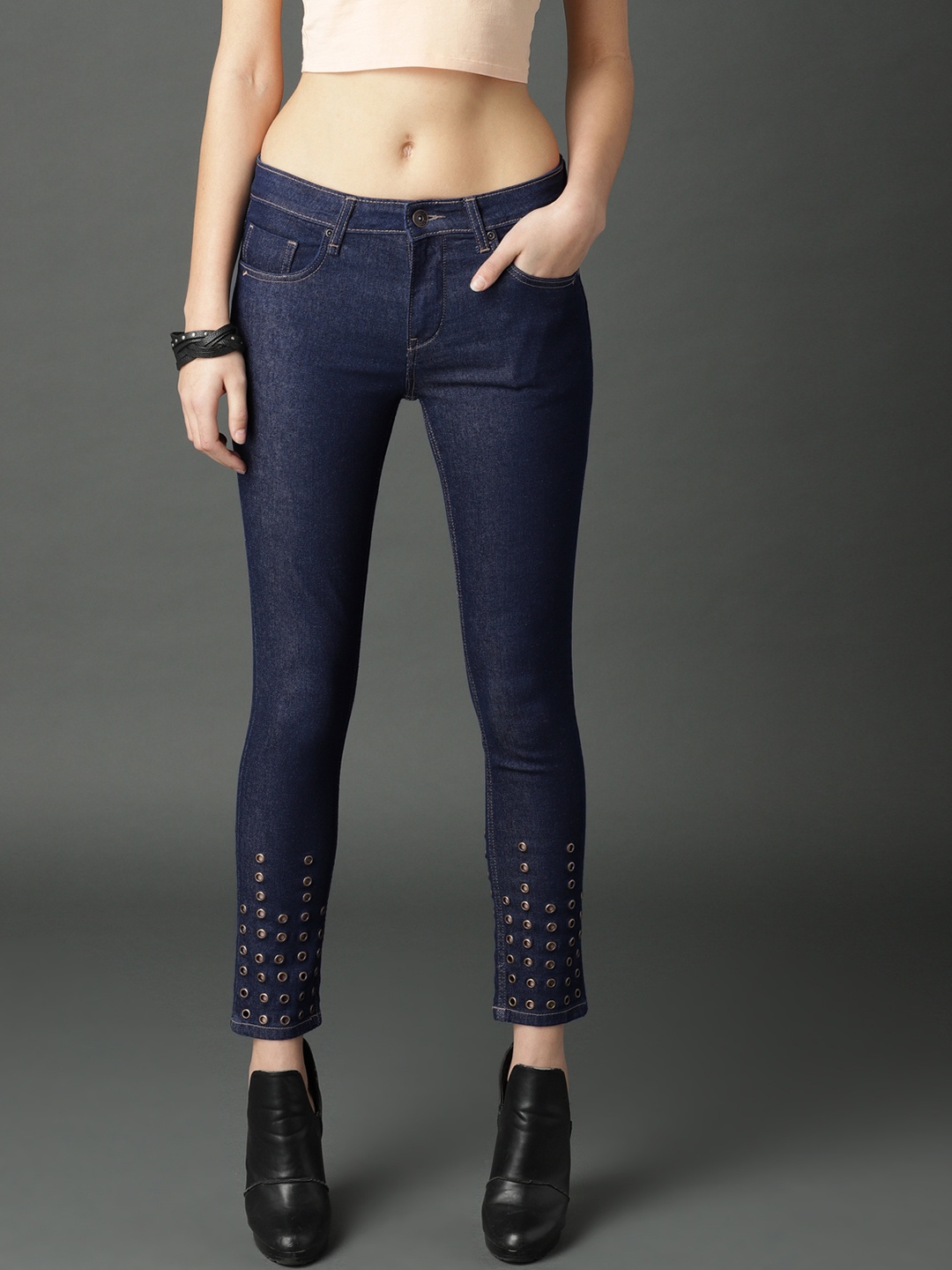 

Roadster Women Navy Blue Skinny Fit Mid-Rise Clean Look Stretchable Jeans