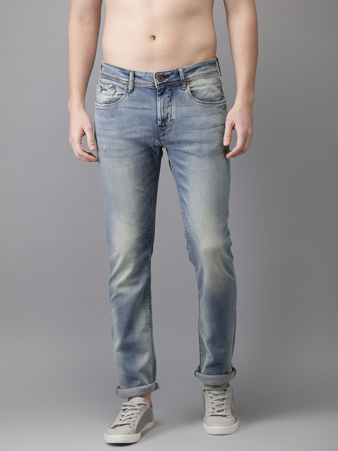 

Flying Machine Men Blue Slim Tapered Fit Mid-Rise Clean Look Stretchable Jeans