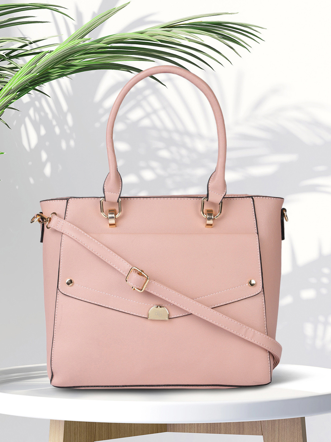 

DressBerry Pink Solid Handheld Bag