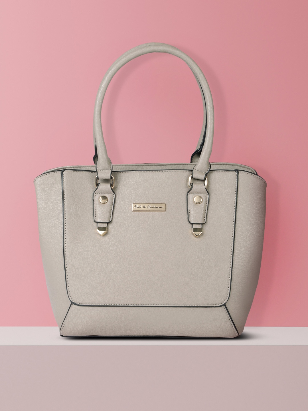 

Mast & Harbour Taupe Solid Handheld Bag