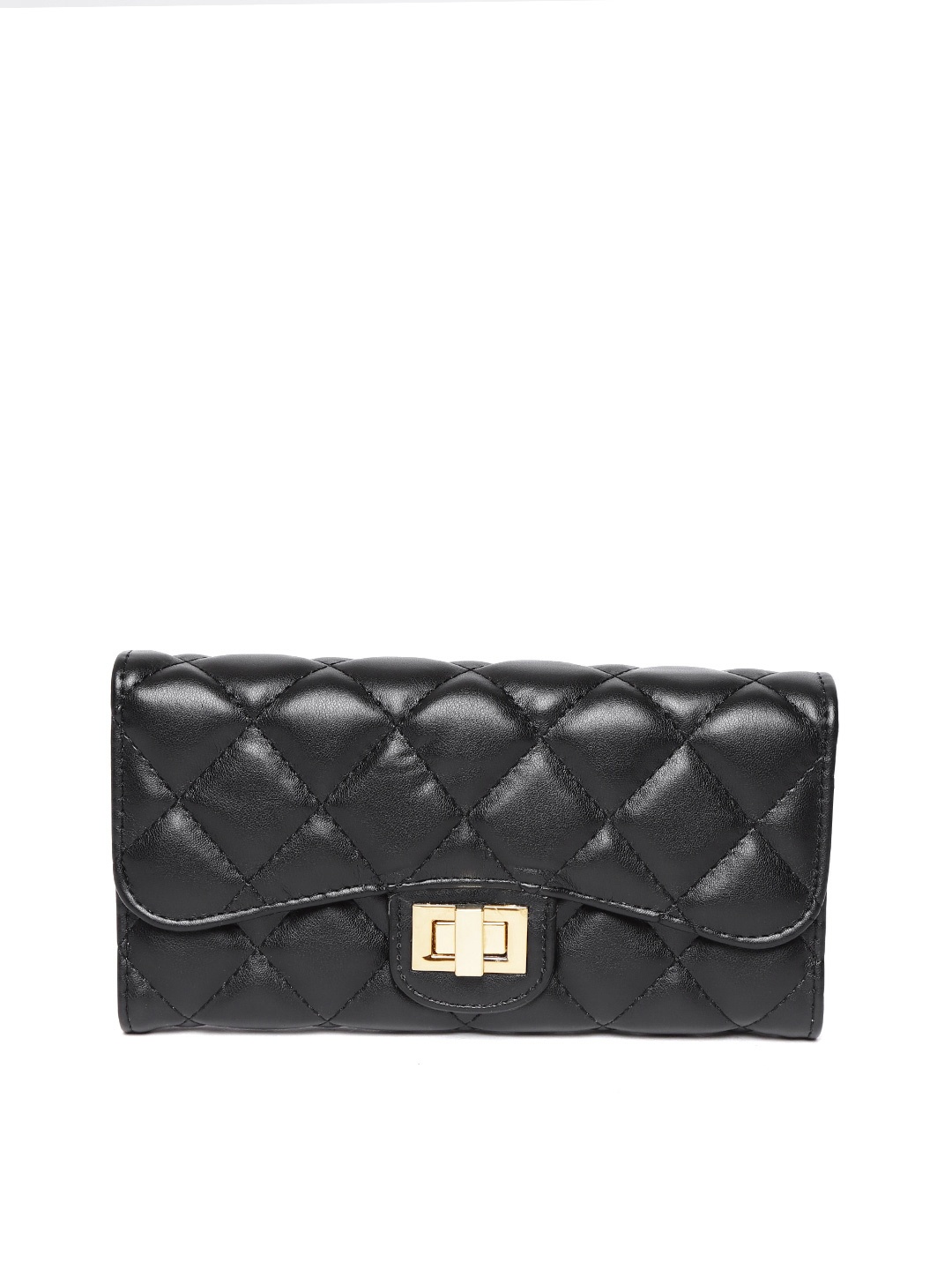 

DressBerry Women Black Quilted Three Fold Wallet