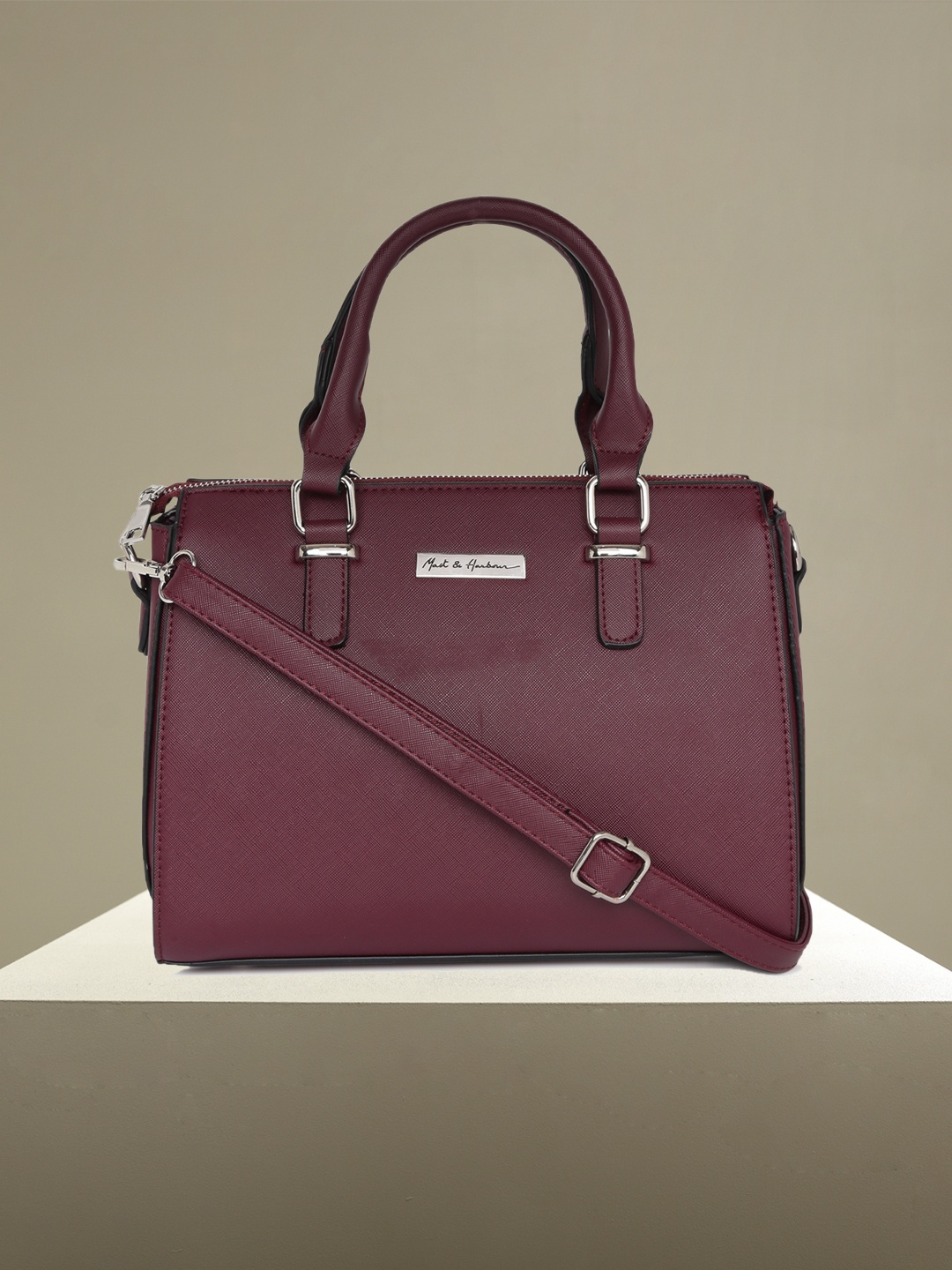 

Mast & Harbour Burgundy Solid Handheld Bag
