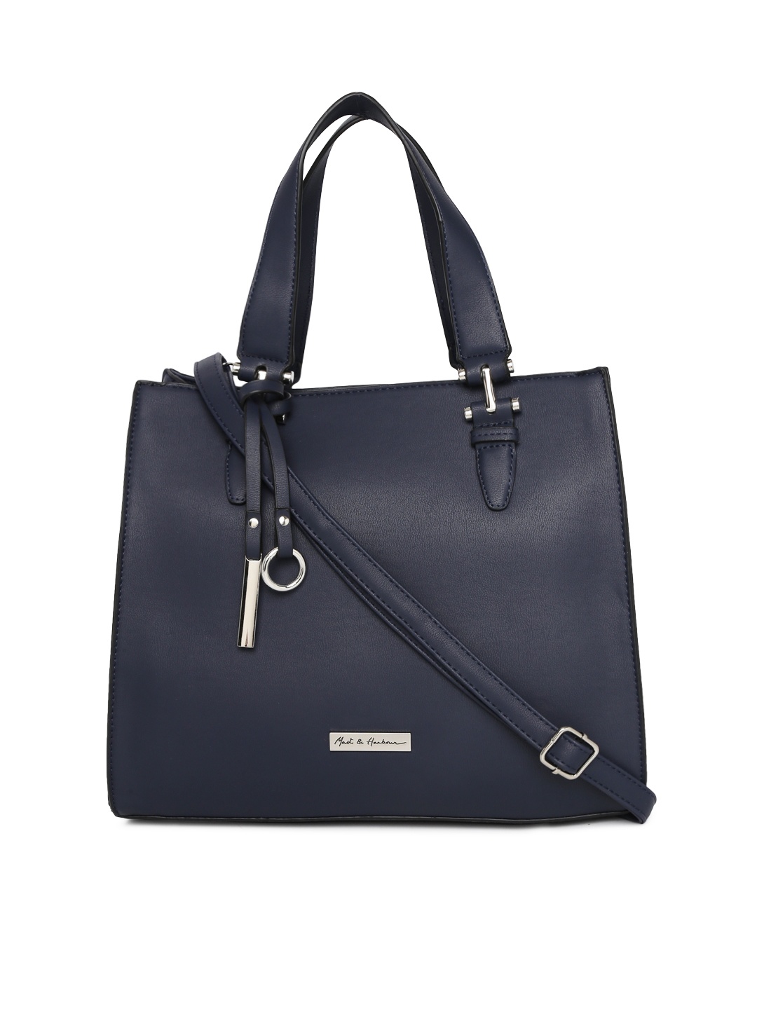 

Mast & Harbour Navy Blue Solid Handheld Bag