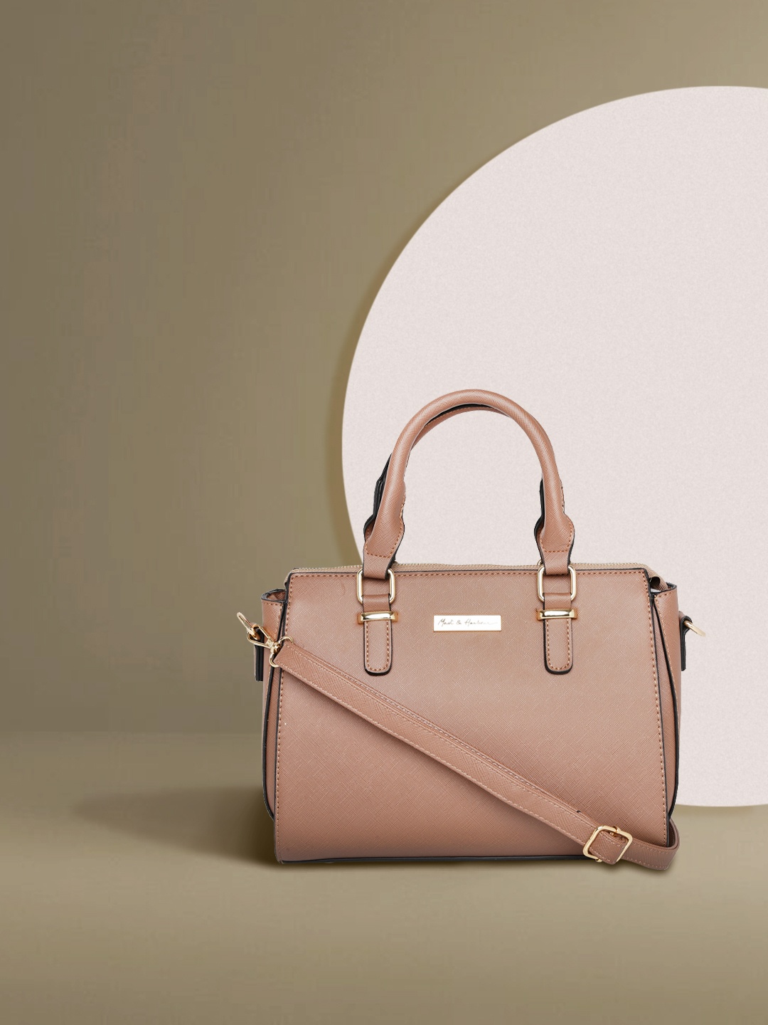 

Mast & Harbour Beige Solid Handheld Bag