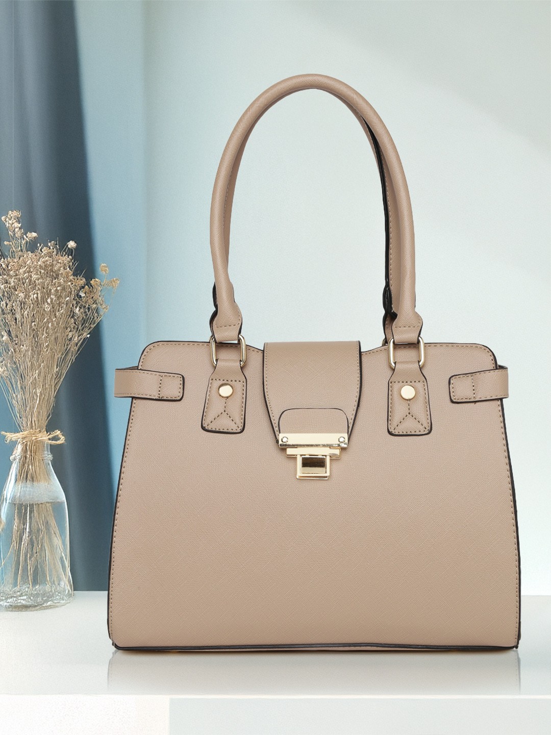 

Mast & Harbour Beige Solid Shoulder Bag