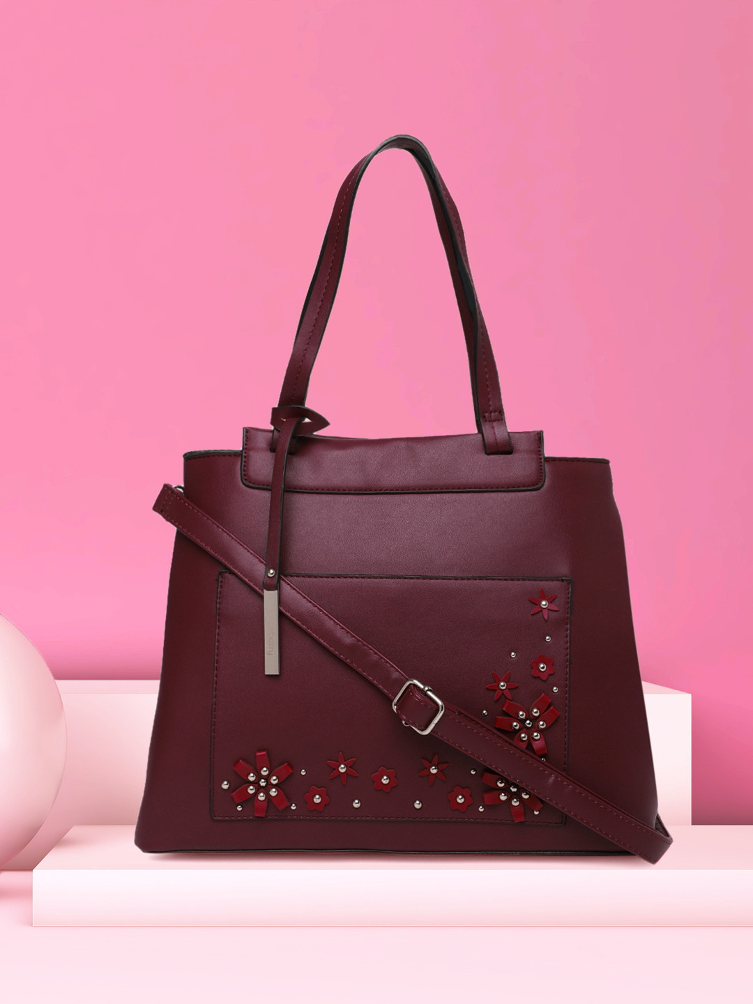 

DressBerry Burgundy Solid Shoulder Bag