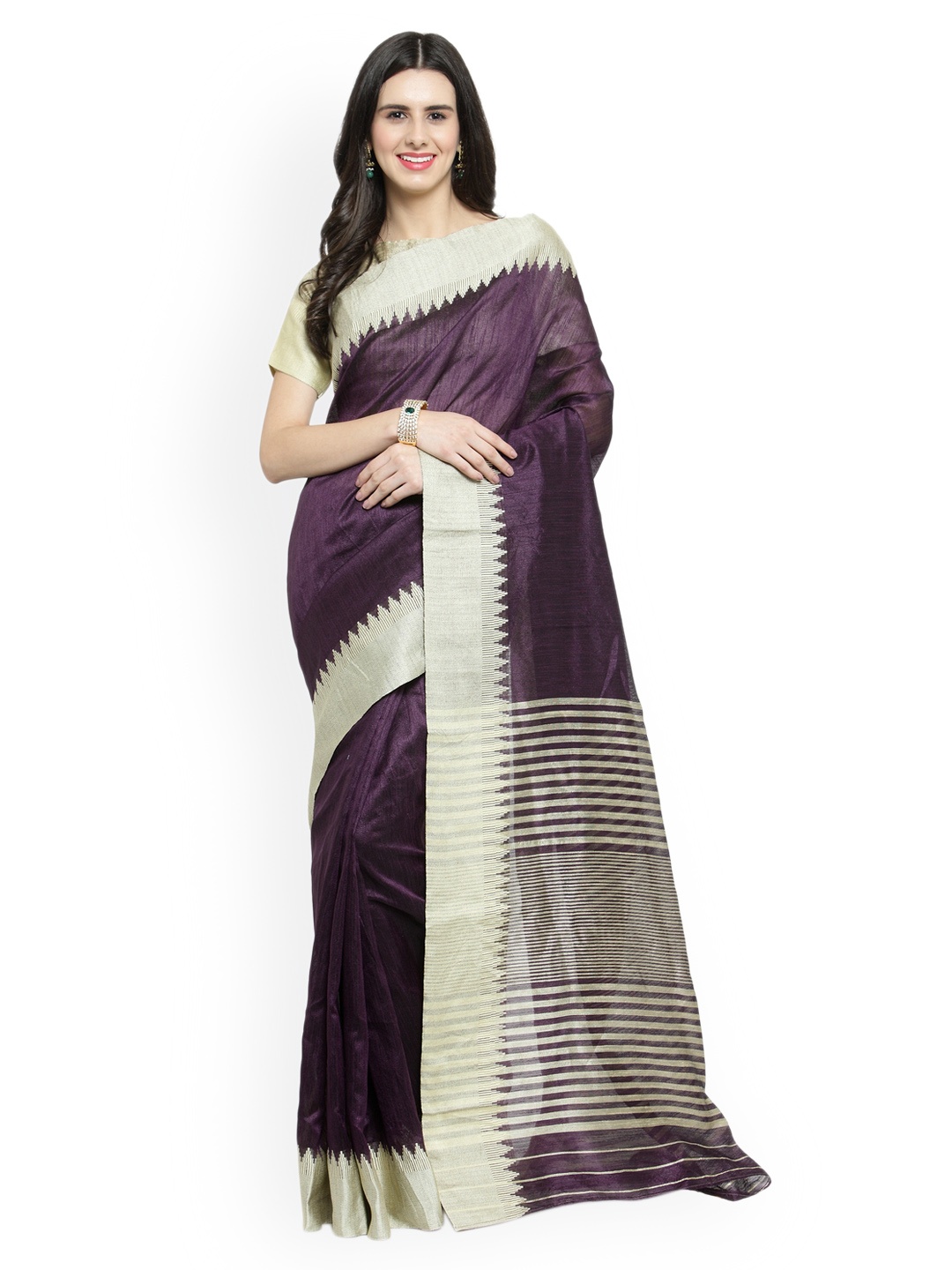 

Shaily Purple Woven Design Silk Cotton Saree