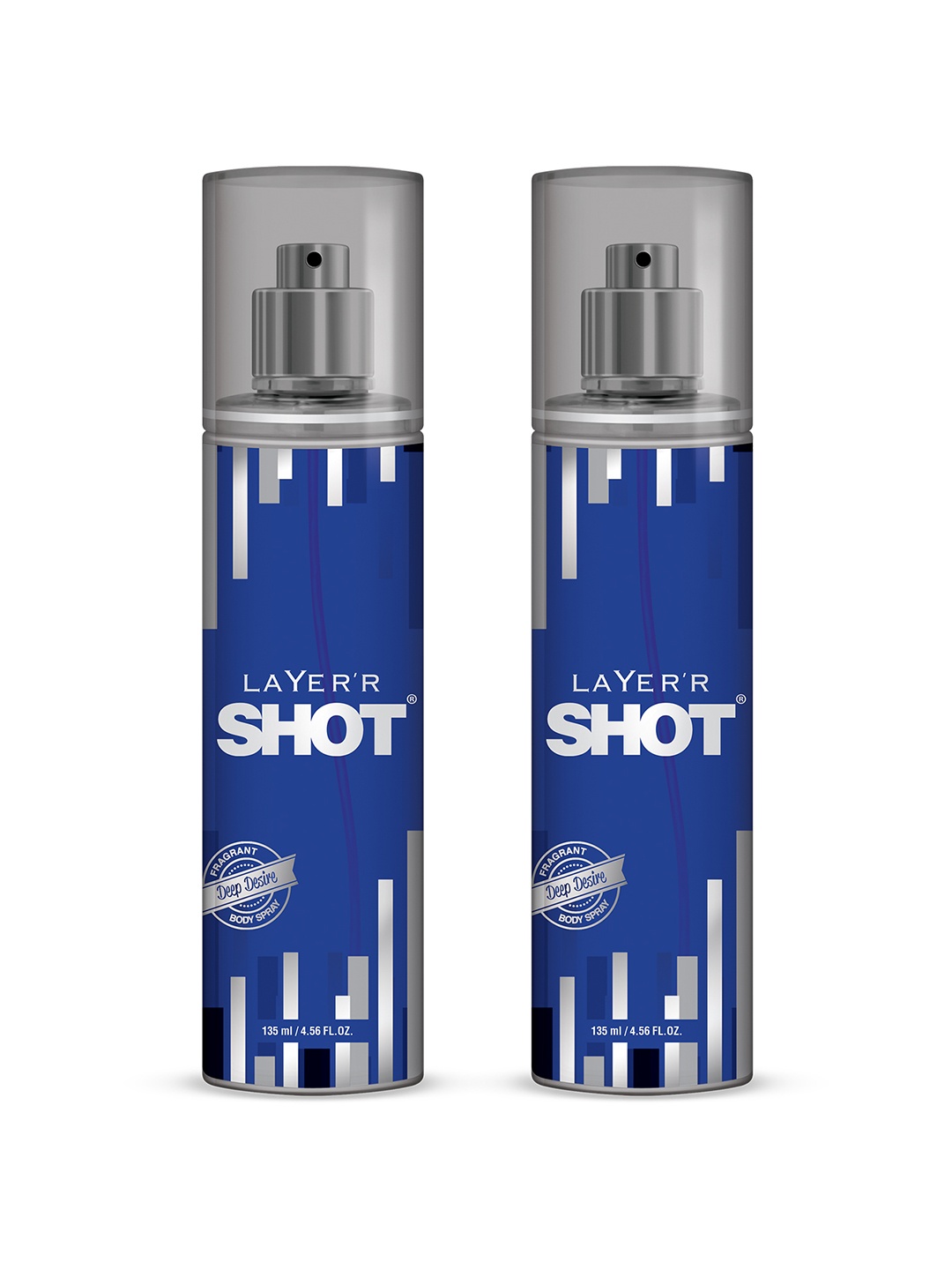 

Layerr Shot Men Set of 2 Deep Desire Fragrant Body Spray - 135 ml Each, Blue