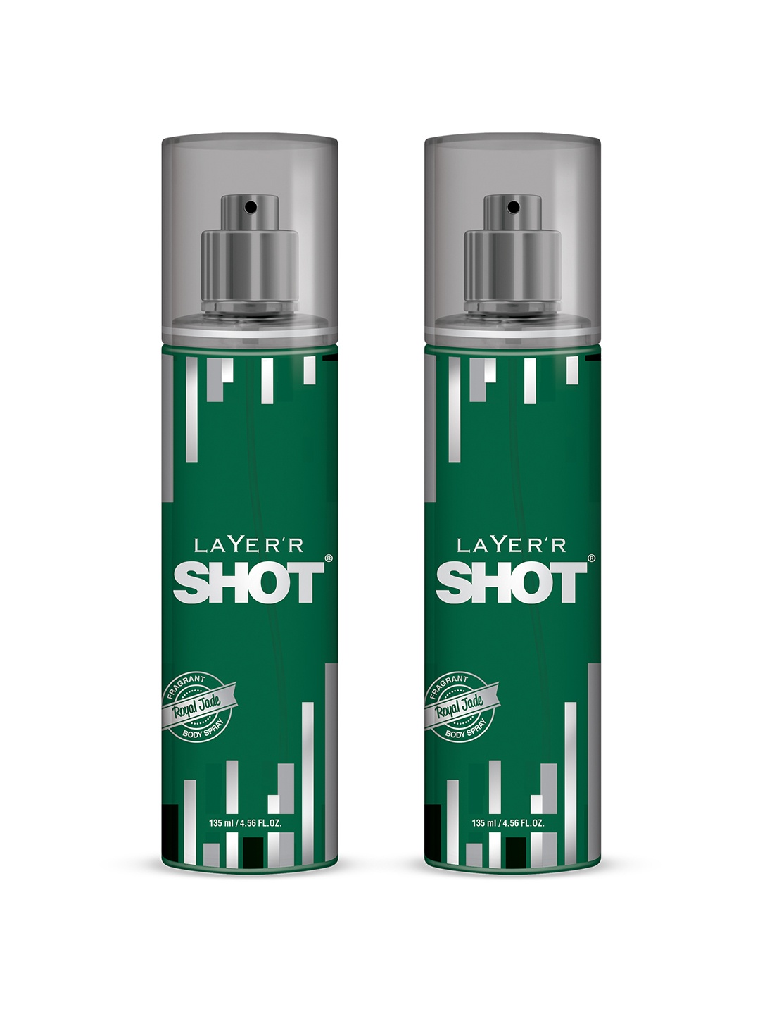 

Layerr Shot Men Set of 2 Royal Jade Fragrant Body Sprays - 135 ml each, Green