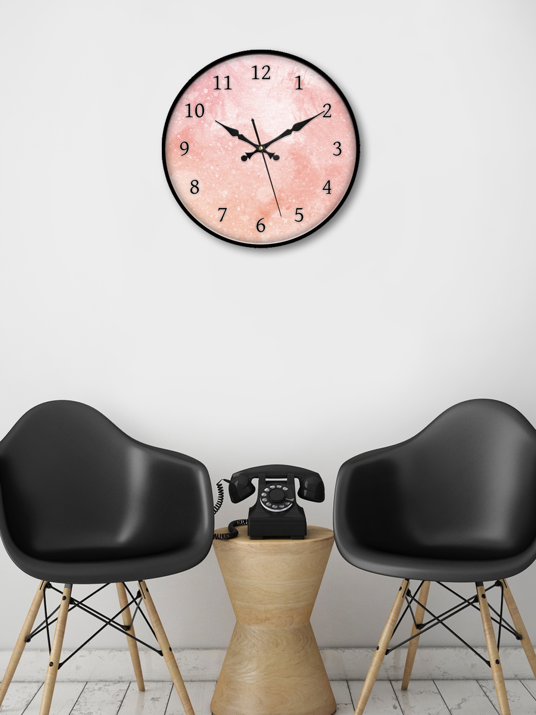 

999Store Pink Round Printed 30.48 cm Analogue Wall Clock