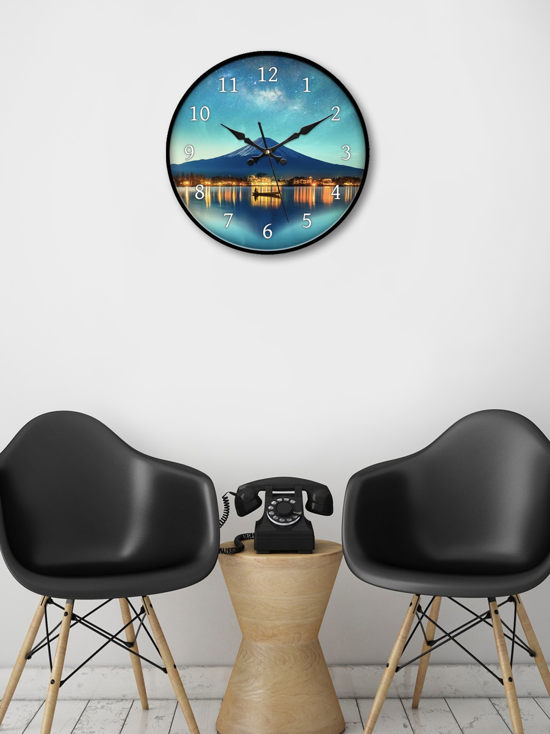 

999Store Blue Round Printed Analogue Wall Clock