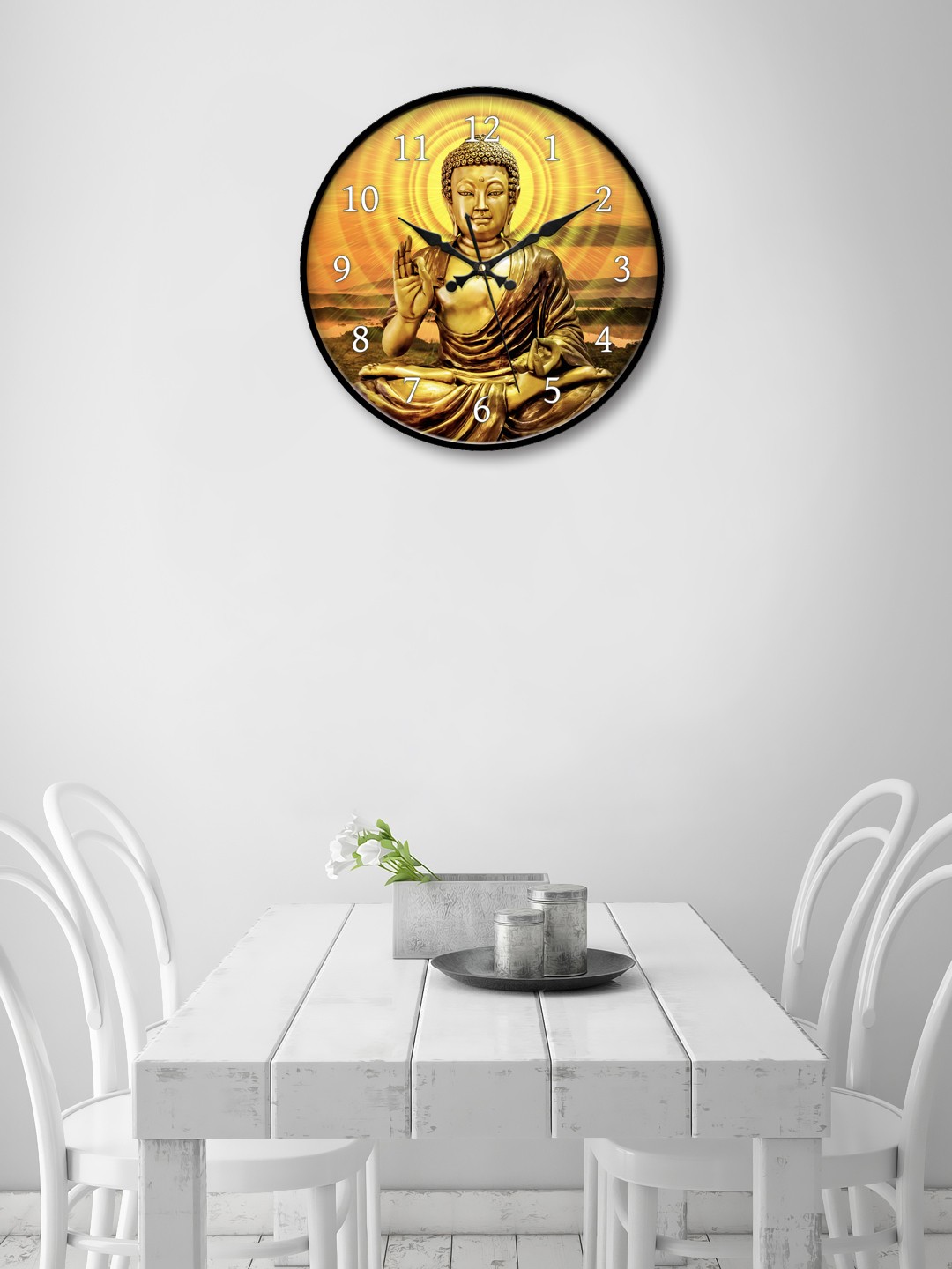 

999Store Multicoloured Round Printed Analogue Wall Clock, Multi